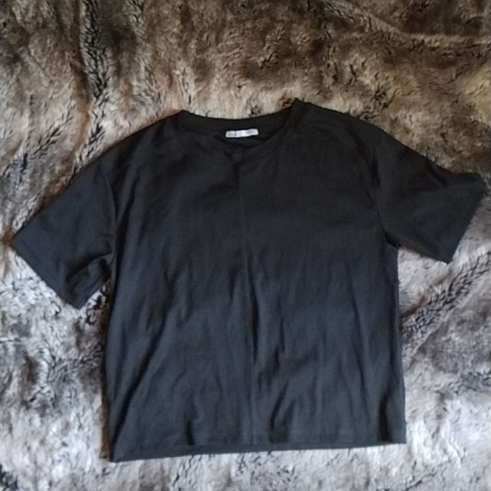 Zara ribbed t-shirt with seam detail